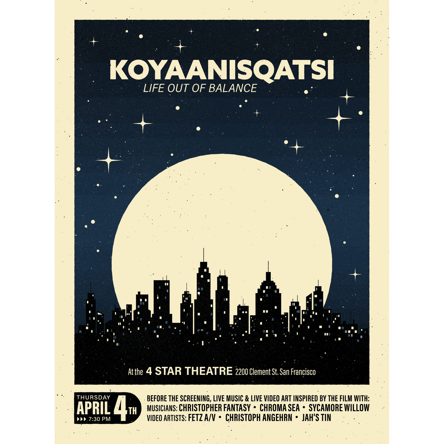 «Koyaanisqatsi» Show Poster